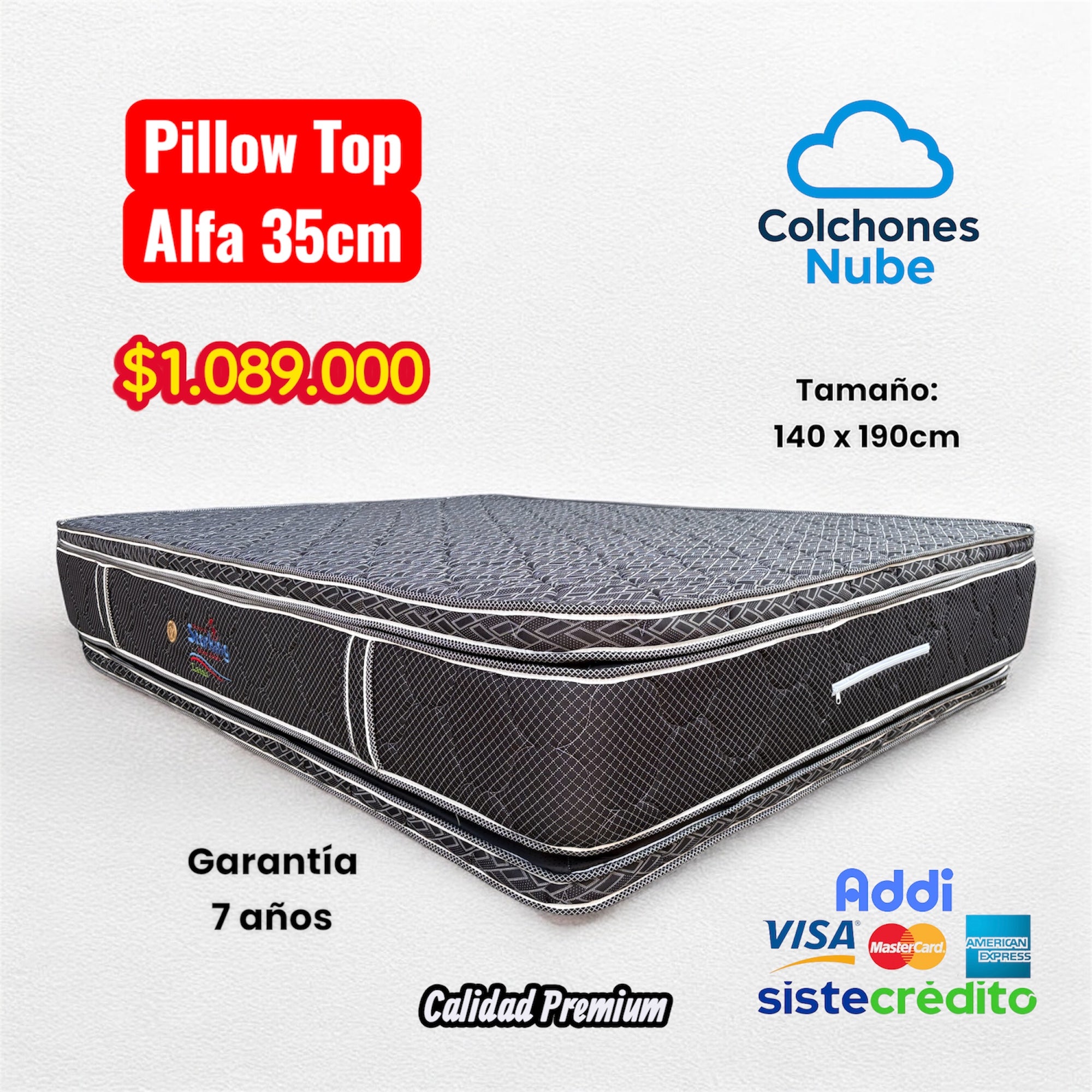 Colchón 35cm Pillow top Alfa